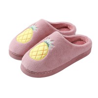 2020 Autumn And Winter Shoes Korean Fruit Plush Slippers Cute Plush Flat Shoes Cotton Trailer Home