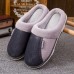 Men's Winter Home Cotton Slippers Large Size Waterproof Slip Warm Winter Plush Leather Slippers Couple