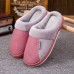 Men's Winter Home Cotton Slippers Large Size Waterproof Slip Warm Winter Plush Leather Slippers Couple