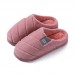 Non-slip Heavy-bottomed Female Cotton Slippers Habitat Home Warm Winter Home Slippers Couple Dragging Men Bag With Plush