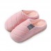 Non-slip Heavy-bottomed Female Cotton Slippers Habitat Home Warm Winter Home Slippers Couple Dragging Men Bag With Plush