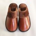 Simple And Comfortable Winter Cowhide Leather Slippers Home Slippers Baotou Family Of Three Solid Colors