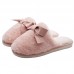 Winter Plush Slippers Couple Male Ms. Outer Wear Comfortable Non-slip Wild Sweet Bow Cotton Slippers