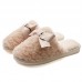 Winter Plush Slippers Couple Male Ms. Outer Wear Comfortable Non-slip Wild Sweet Bow Cotton Slippers