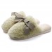 Winter Plush Slippers Couple Male Ms. Outer Wear Comfortable Non-slip Wild Sweet Bow Cotton Slippers