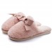 Winter Plush Slippers Couple Male Ms. Outer Wear Comfortable Non-slip Wild Sweet Bow Cotton Slippers