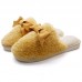 Winter Plush Slippers Couple Male Ms. Outer Wear Comfortable Non-slip Wild Sweet Bow Cotton Slippers