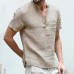 2021 KB Summer New Men&39s Short-Sleeved T-shirt Cotton and Linen Led Casual Men&39s T-shirt Shirt Male Breathable S-3XL