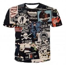 American Graffiti loft style printed t-shirt men short sleeve round neck fashion casual retro T-shirt Men Tees XXS-6XL