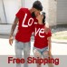 Couple Tshirt Summer Couple LOVE Printed Clothes Couple Tshirt Christmas Casual Cotton Short Sleeve Tees Brand Loose Couple Top