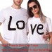 Couple Tshirt Summer Couple LOVE Printed Clothes Couple Tshirt Christmas Casual Cotton Short Sleeve Tees Brand Loose Couple Top