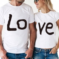 Couple Tshirt Summer Couple LOVE Printed Clothes Couple Tshirt Christmas Casual Cotton Short Sleeve Tees Brand Loose Couple Top