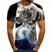 Fashion Trend 3D printing Tiger Men TShirt Casual ONeck Summer Selling Short Sleeve Oversized TShirt Comfortable StreetTops