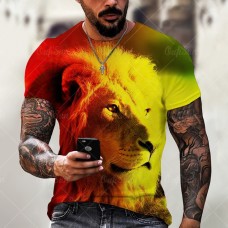 Fashion Trend 3D printing Tiger Men  TShirt Casual ONeck Summer Selling Short Sleeve Oversized TShirt Comfortable StreetTops