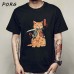 Men Catana Cool Summer Loose Men/Women T Shirt Casual Short Sleeve Cat Print Anime Tshirt Japanese Summer T-Shirt Tops Tee Shirt