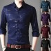 Slim Men Shirt Dress Long Sleeve Turn Down Collar Stripes Singlebreasted Polo Business Shirt Top