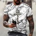 Summer Short Sleeved Casual Loose Tshirt New Oversize Men TShirt Mosaic Print Fashion T Shirt Men Tops Tees For Male Clothing