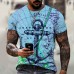 Summer Short Sleeved Casual Loose Tshirt New Oversize Men TShirt Mosaic Print Fashion T Shirt Men Tops Tees For Male Clothing