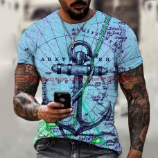 Summer Short Sleeved Casual Loose Tshirt New Oversize Men TShirt Mosaic Print Fashion T Shirt Men Tops Tees  For Male Clothing