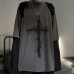 Tshirt Cross of Thorns fake twopiece for men women longsleeved dark hiphop loose large size autumn new trend top Simplicity