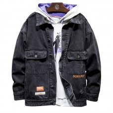 Large Size Men's Autumn Denim Jacket Printing Men's Coat