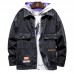 Large Size Men's Autumn Denim Jacket Printing Men's Coat