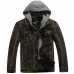 Men's Autumn and Winter Plush Thick Hooded Denim Jacket