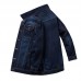 Plus Size Jeans Thick Denim Jacket Casual Denim Shirt Jacket for Men