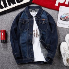 Plus Size Jeans Thick Denim Jacket Casual Denim Shirt Jacket for Men