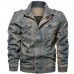 Spring and Autumn Large Size Thin Men's Stand-collar Cotton Washed Denim Jacket