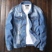 Spring and Autumn Loose Trend Men's Denim Jacket Korean Style Slim Jacket