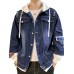 Spring and Autumn Men Fashion False Two-piece Coat Denim Jacket