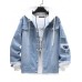 Spring and Autumn Men Fashion False Two-piece Coat Denim Jacket