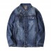 Spring Loose Large Size Letter Printed Casual Men's Denim Jacket