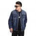 Spring Loose Large Size Letter Printed Casual Men's Denim Jacket