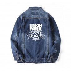 Spring Loose Large Size Letter Printed Casual Men's Denim Jacket