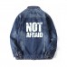 Spring Loose Large Size Luminous Printing Simple Men's Denim Jacket