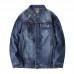 Spring Loose Large Size Luminous Printing Simple Men's Denim Jacket