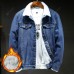 Winter Plus Velvet Thick Men's Lapel Loose Denim Jacket Casual Slim All-match Denim Jacket