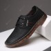 Autumn Men's Casual Leather Shoes Round Toe Lace-up Shoes