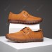 Autumn Men's Casual Leather Shoes Round Toe Lace-up Shoes