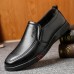 Autumn Men's Leather Loafers Daily Breathable Non-slip Soft Sole Pedal Dad Shoes