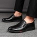 Autumn Men's Leather Loafers Daily Breathable Non-slip Soft Sole Pedal Dad Shoes