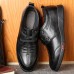 Autumn Men's Soft Leather Shoes Daily Business Casual Soft-soled Non-slip Middle-aged Father Shoes