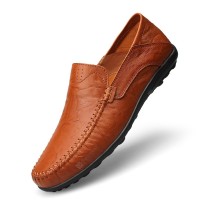 Leather Large Size Breathable Men Casual Peas Shoes