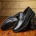 Men's Crocodile Pattern Business Casual Shoes Soft Bottom Leather Shoes