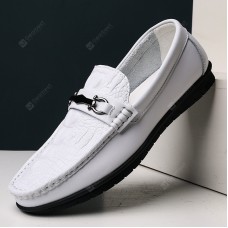 Men's Korean Casual Leather Shoes Crocodile Pattern Lazy Peas Shoes