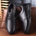 Men's Leather Casual Lace Shoes Soft Bottom Shoes