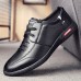 Spring and Autumn Men's Lace-up Outdoor Casual Shoes Flat-heel Soft Leather Breathable British Fashion Shoes