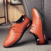 Spring and Autumn Men's Lace-up Outdoor Casual Shoes Flat-heel Soft Leather Breathable British Fashion Shoes